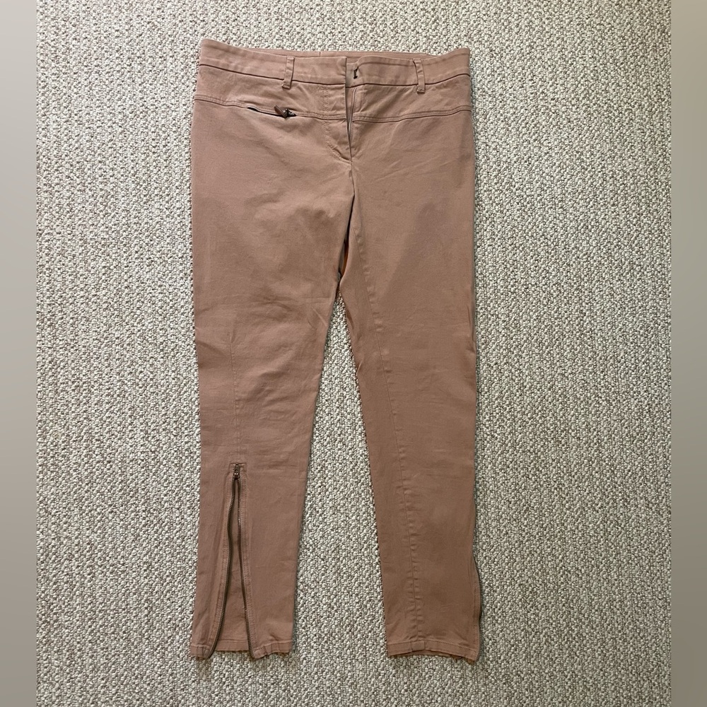 Brunello Cucinelli Slim Cotton Stretch Ankle Zip Pants Size 8 Italy